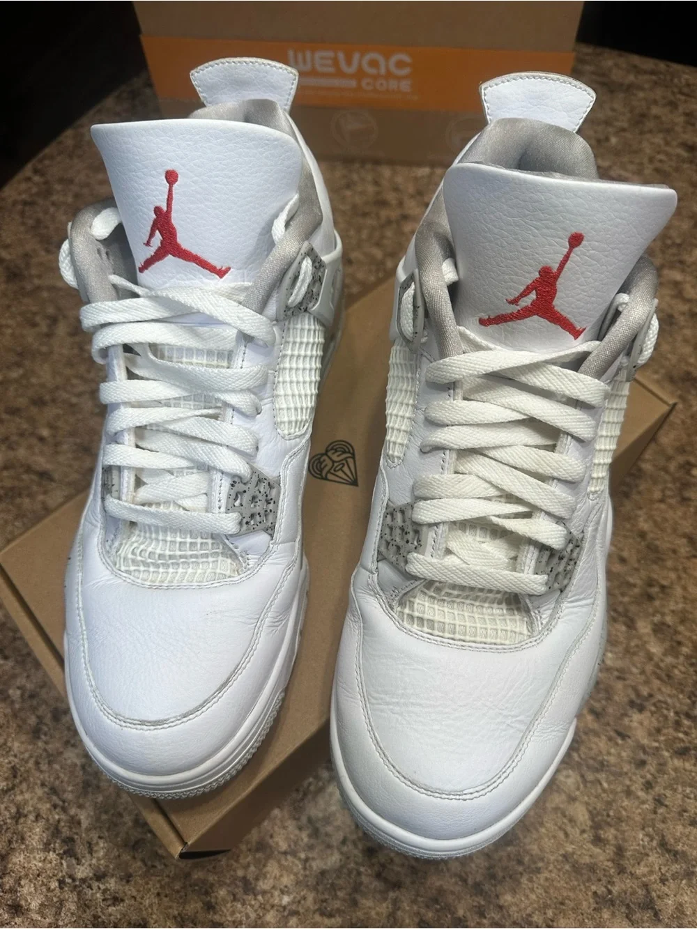 Jordan 4 Retro Mens White Oreo Shoes 10